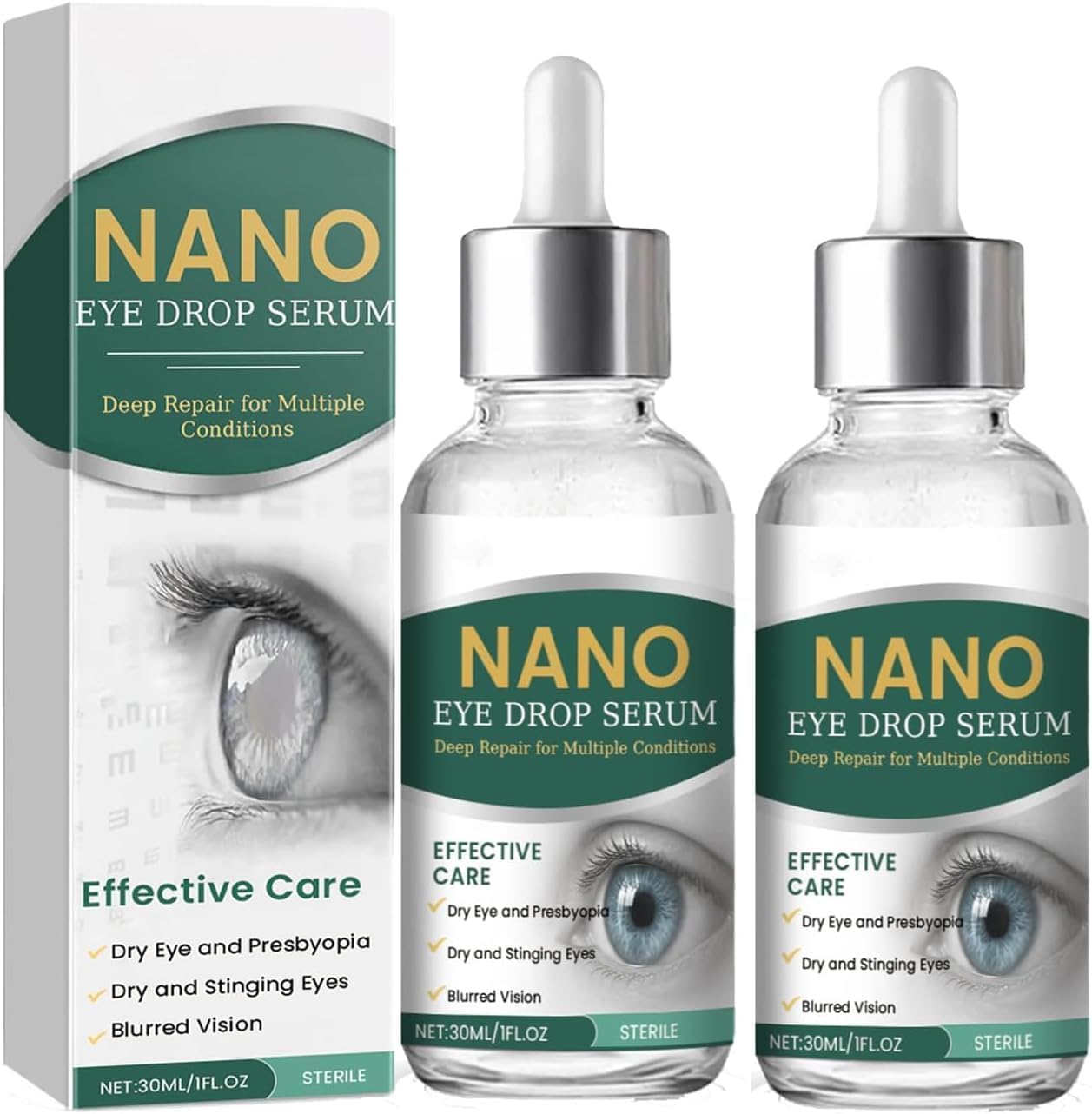 Gouttes oculaires Nano Sérum pour soulager la fatigue sur écran et la presbytie