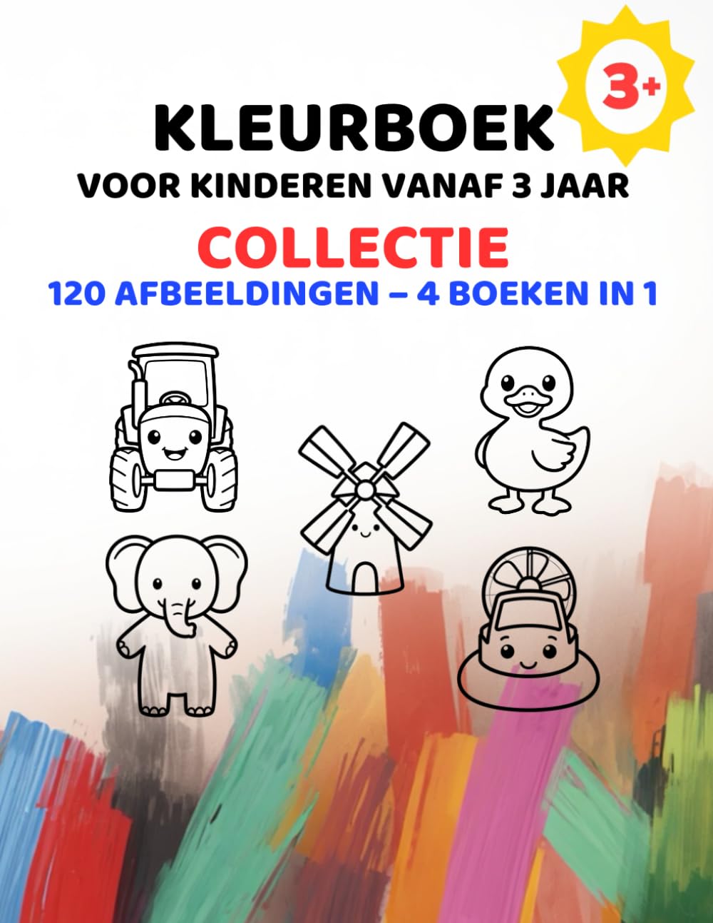 Eenvoudig Kleurboek voor Kinderen vanaf 3 Jaar: Verzameling: Dieren, voertuigen, boerderij, vormen en alledaagse voorwerpen