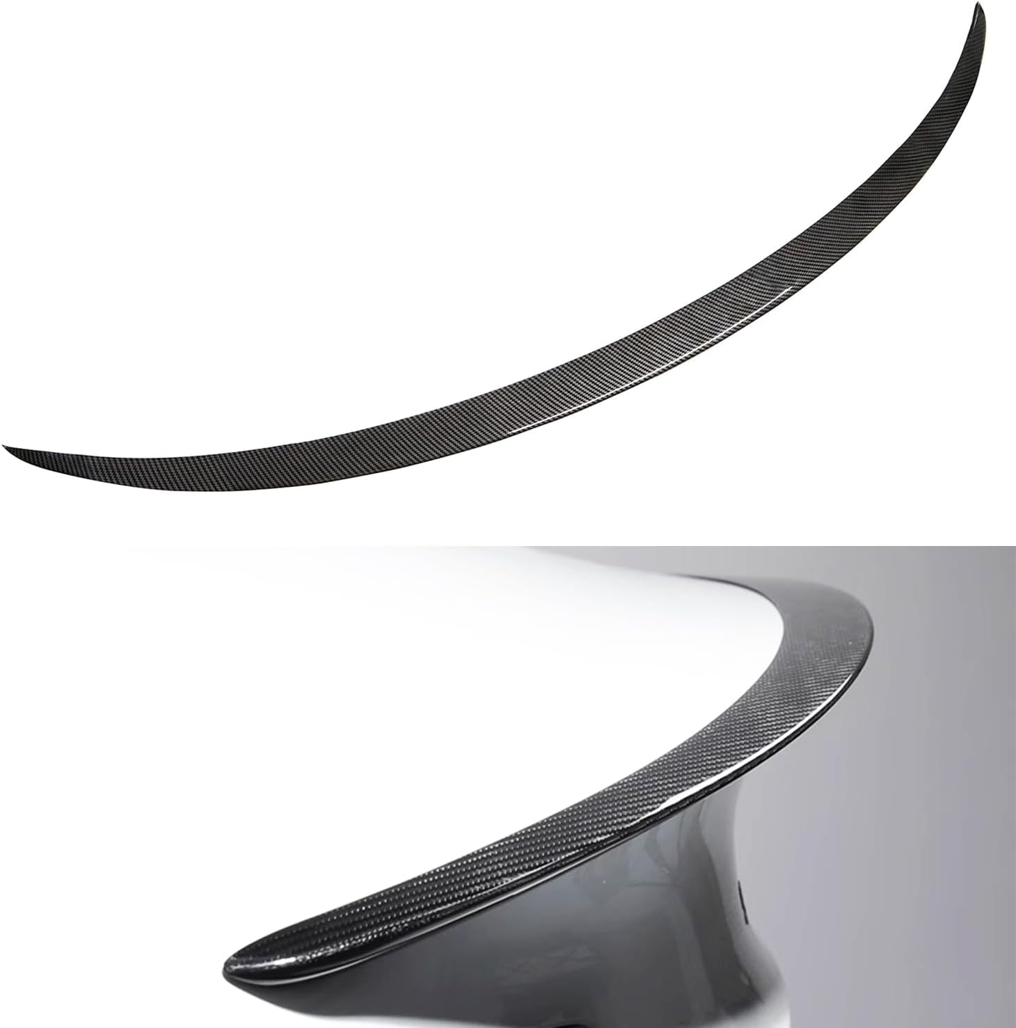 Vacallity Spoiler for Tesla Model 3 Carbon Fiber Patterned Gloss Black SportyTrunk Tail Rear Spoiler for Tesla Model 3 Accessories