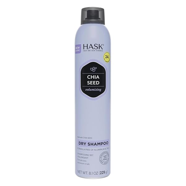 HASK Chia Seed Volumizing Dry Shampoo â€“ Absorbs Oil, Adds Volume & Bounce, Builds Body, No Sulfates or Parabens, Cruel