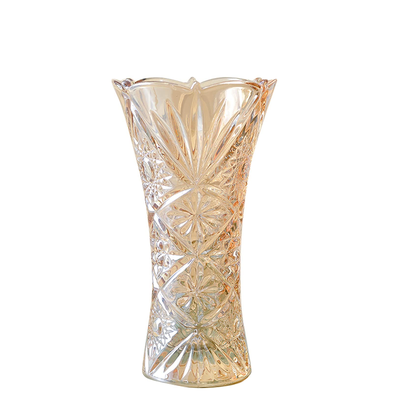 Vase en cristal transparent décoration salon et maison contemporaine