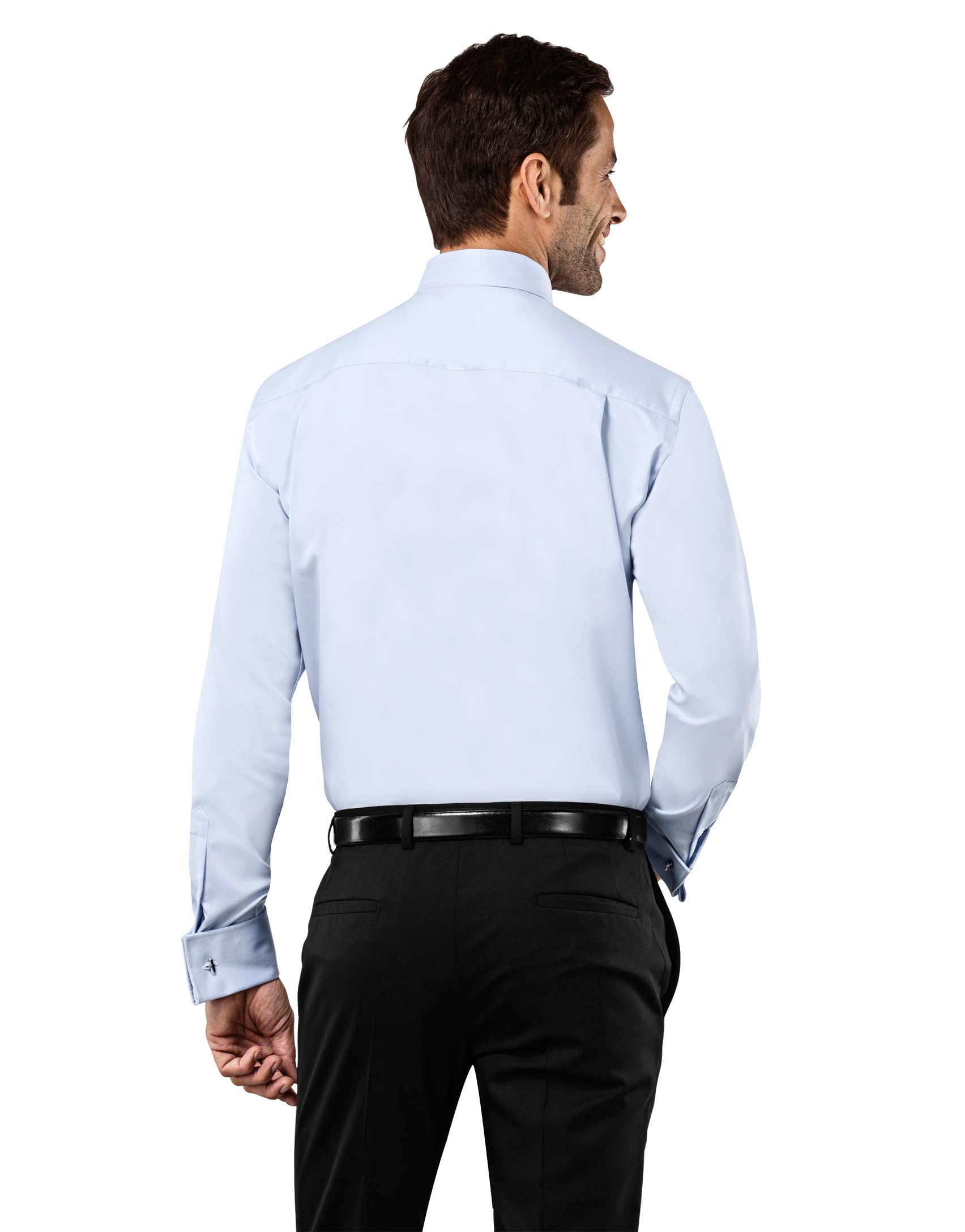 Vincenzo Boretti Camicia Uomo Eleganti, Taglio Aderente/Slim-Fit, Collo Classico, Manica Lunga con Polsini risvoltati, in Tinta Unita - Non Stiro/Non-Iron