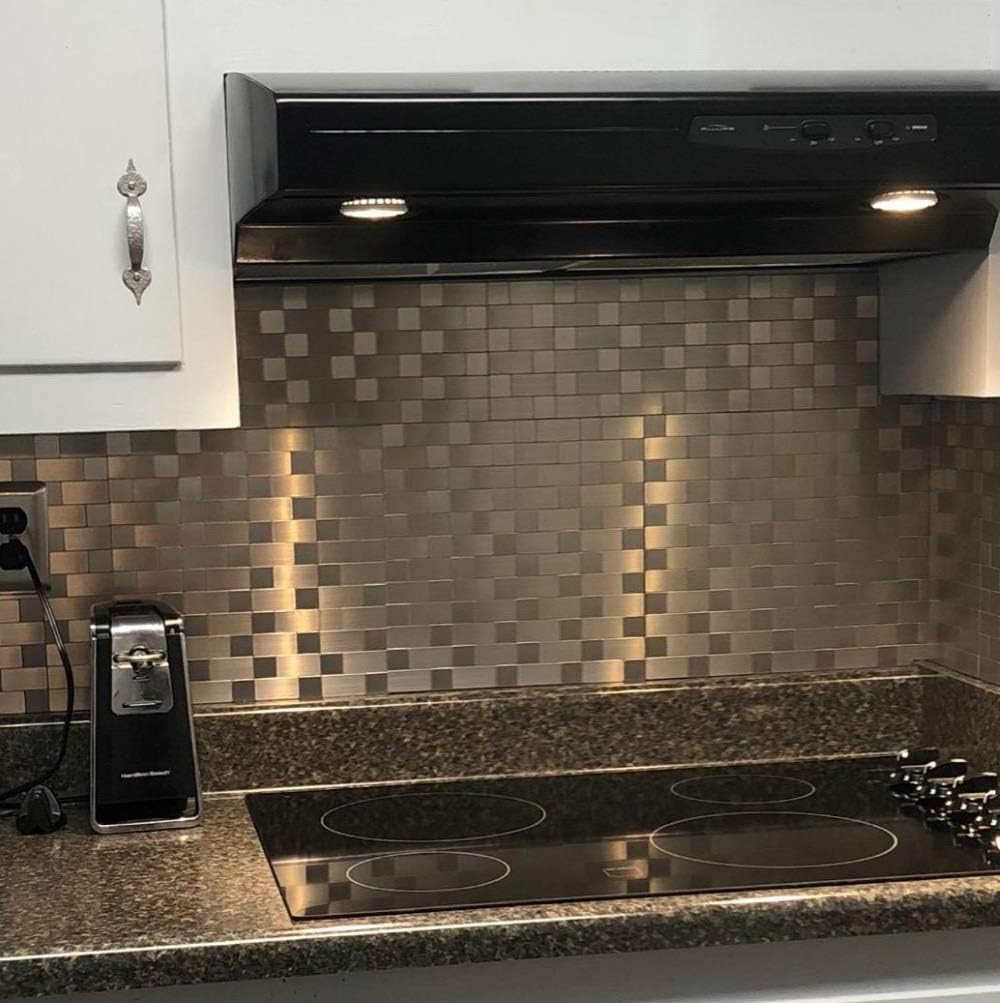 Frее Shірріng Ovеr $50 LK 5pcs Premium Self-Adhesive Metal Tiles - Peel and Stick Backsplash Tiles for Kitchen (LKB6215, 12x12, Silver)