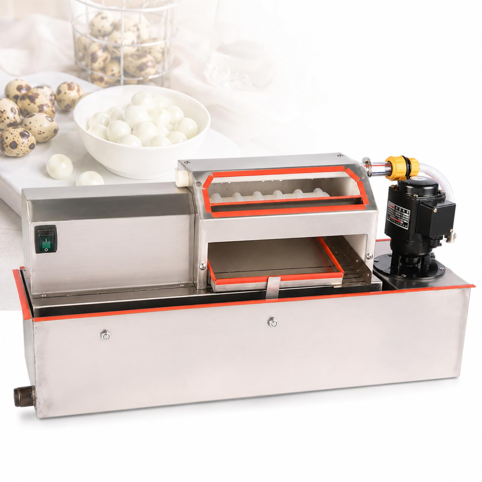 Vhewq Commercial Quail Egg Sheller, Household Quail Bird Egg Peeling Machine,water Circulation Not Easily Damaged 35 Kg/h Automatic Sheller, Stainless Steel, For Restaurants And Home Use