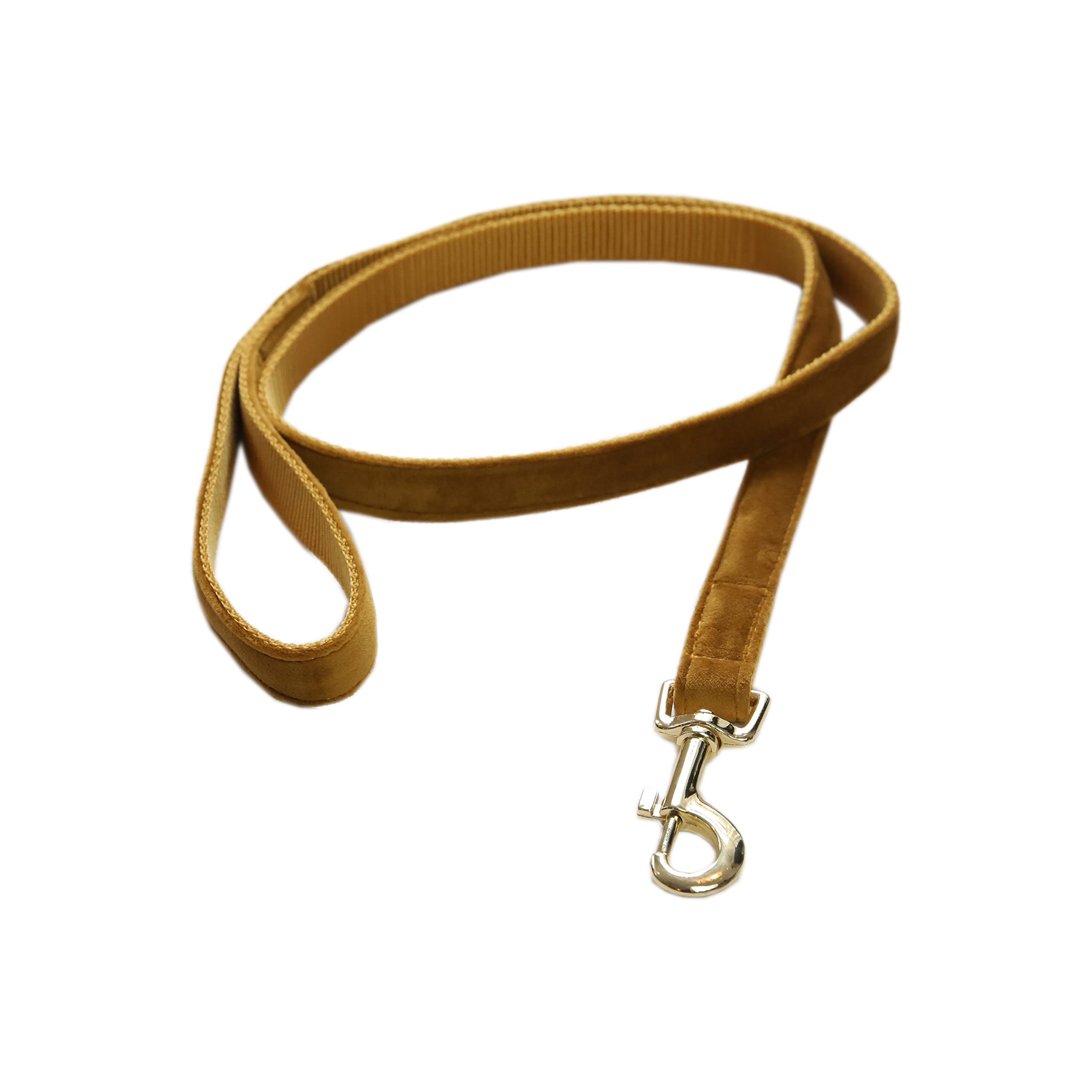 Laisse pour chien velours moutarde Kentucky Dogwear pour flâner en ville avec élégance