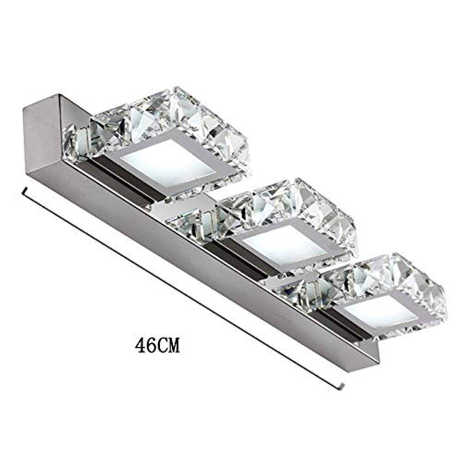 9W kryształowe oświetlenie lustrzane Led Vanity Light lustro do łazienki sypialnia toaletka lustro reflektor światło (rozmiar: 46 cm)