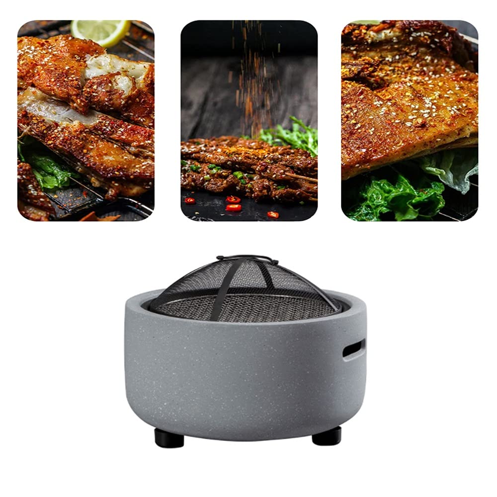 Chauffage foyer de jardin portatif contre le froid des soirées d'été avec grille de barbecue