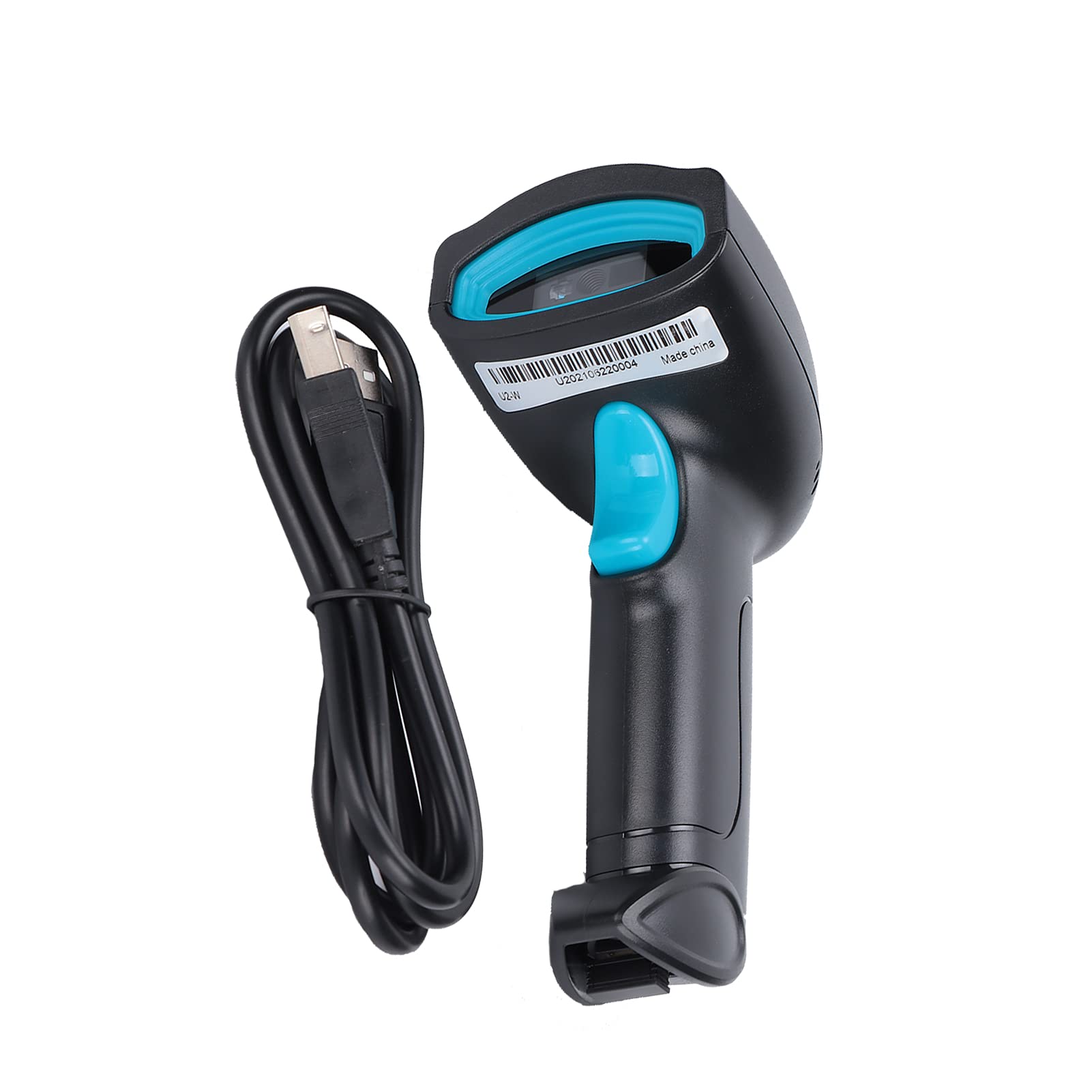 Tragbarer Barcode-Scanner, 360°-Lesung (Schwarz Blau)