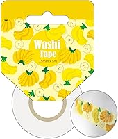 Vista 3 de Best Creation - Cinta adhesiva Washi, 0.591 in/16.4 ft, color plátano