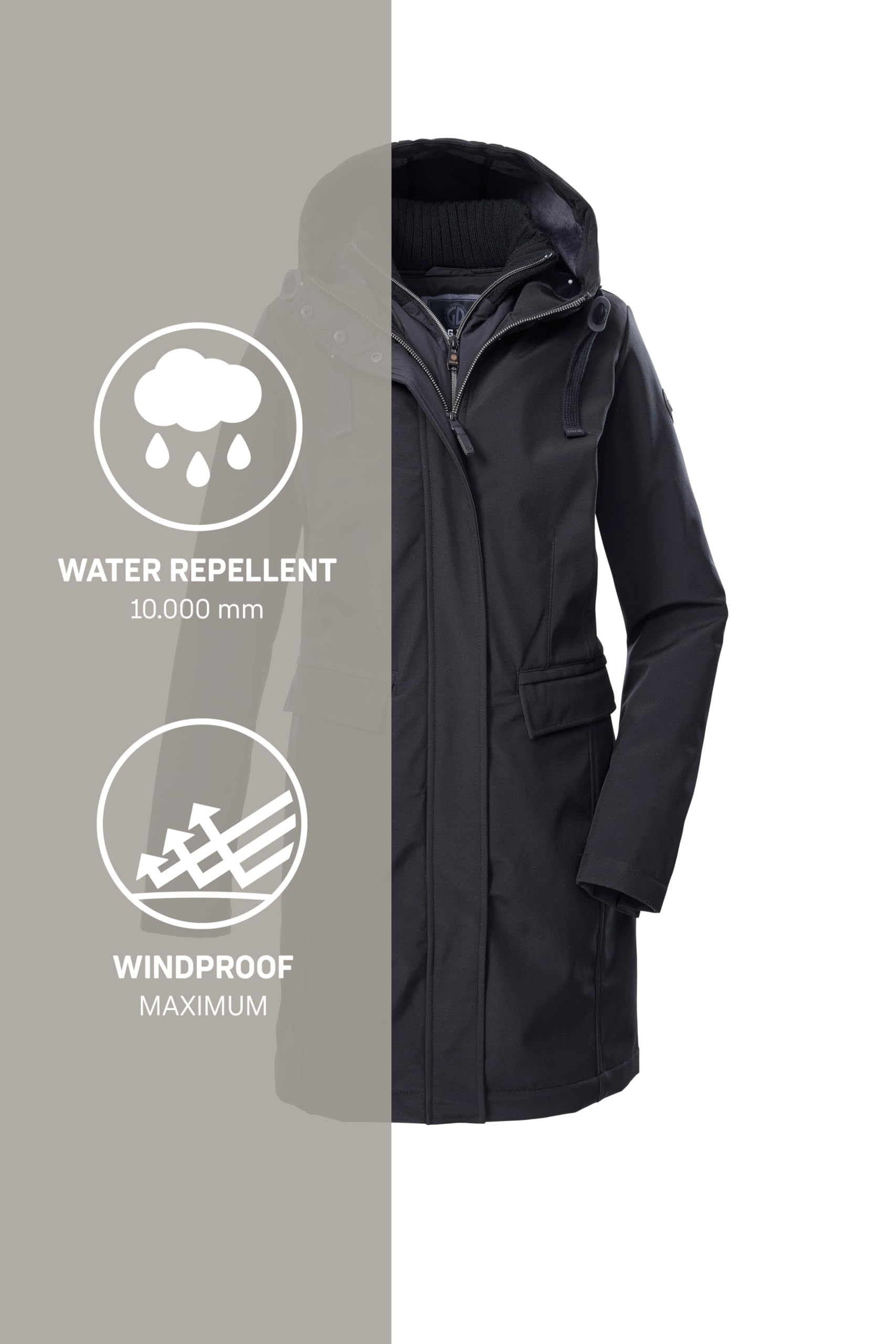 G.I.G.A. DX Gw 79 Wmn Sftshll Prk Parka in softshell con cappuccio e gilet con cerniera Donna