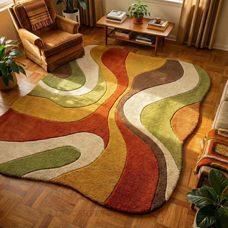 Image of zia carpets Hand Tufted Woollen Modern Collection Bedroom & Living Room Carpet Size 7 X 10 Feet