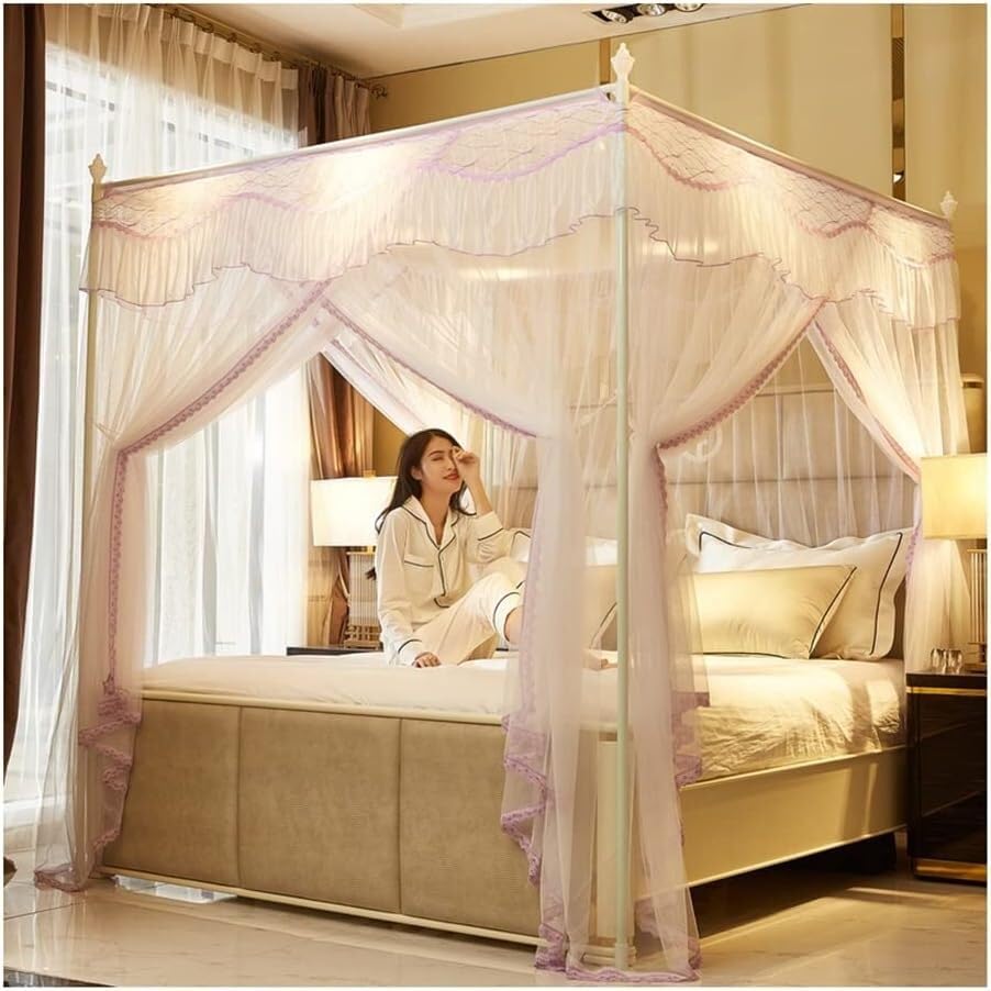 Couvre-lit de princesse moustiquaire blanche 180x200 pour un nid douillet unique