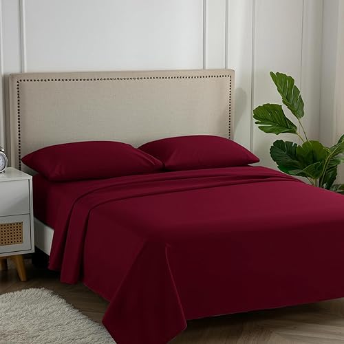 Carressa Linen - Juego de sábanas 100% algodón de 600 hilos