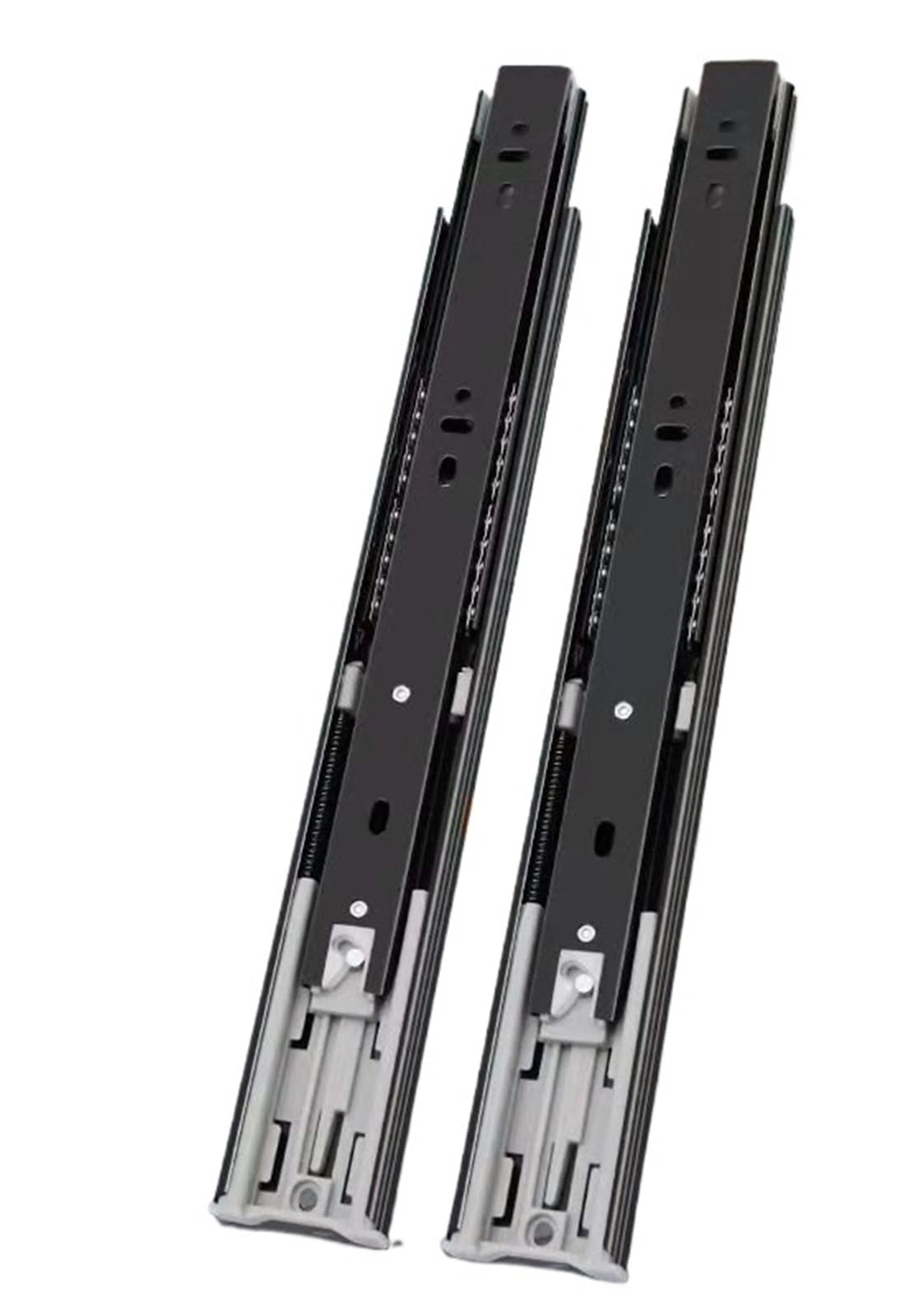 Oumifand 4510Black10inch=25Cm 45 Wide Buffer Three Section Slide Rail Hydraulic Damping Drawer Wardrobe Cabinet Steel Ball Track 2Pcs(4510Black10inch=25Cm)