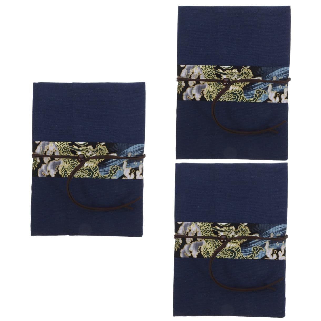 HOMSFOU 3 Piezas Cubierta de Libro Decorativa con Estampado de Dragón de Protector de Libros Protector de Cuaderno para Colecciones