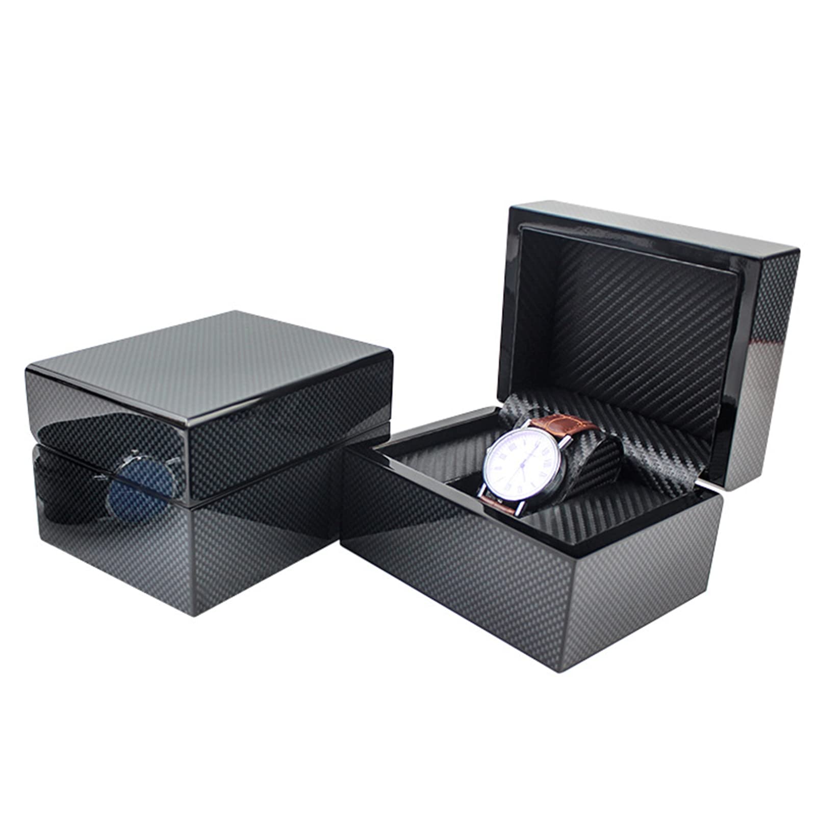 Uhrenetui, Aufbewahrungsbox, Uhrenbox, Uhrengeschenkbox, Aufbewahrungsbox für einzelne Uhren – Uhrendisplaybox aus Kohlefaser, Organizer für einzelne Armbänder – Uhrenetu