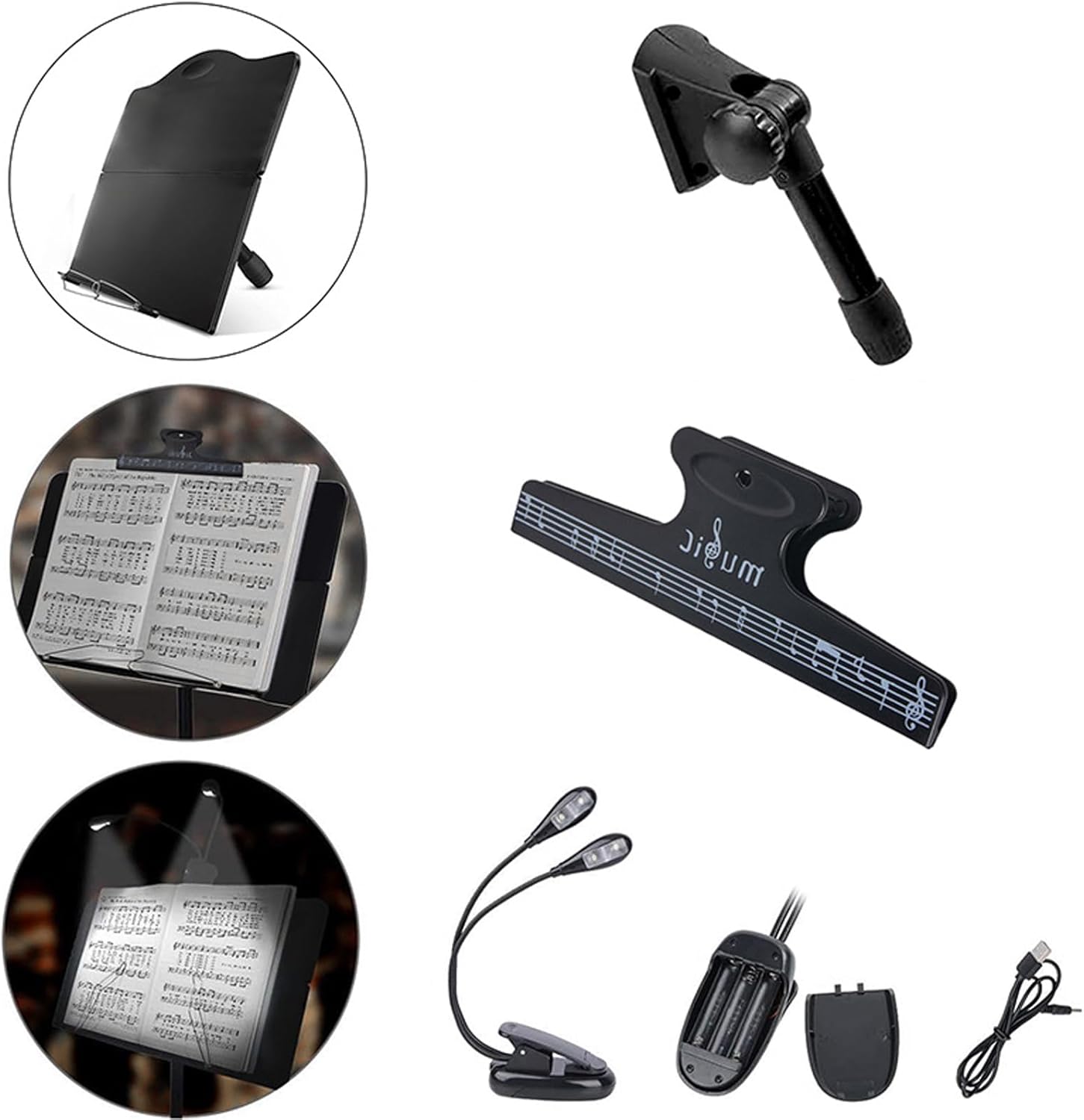 Sheet Music Stand, Tabletop Music Book Stand with Portable Carrying Bag, Portable, with Music Sheet Clip Holder, Heavy Duty, Music Stand for Keyboard, for Violi