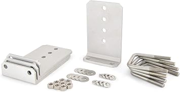 4 8" Aluminum L-Type Boat Trailer Bunk Bracket Kit with Stainless Steel Mounting Hardware For 3x3 Boat Trailer Crossmembers