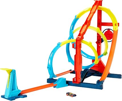 Hot Wheels Toy Car Track Set, Track Builder Unlimited Corkscrew Twist Kit Playset & 1:64 Scale Vehicle, 2 Ways to Race, Connects to Other Tracks