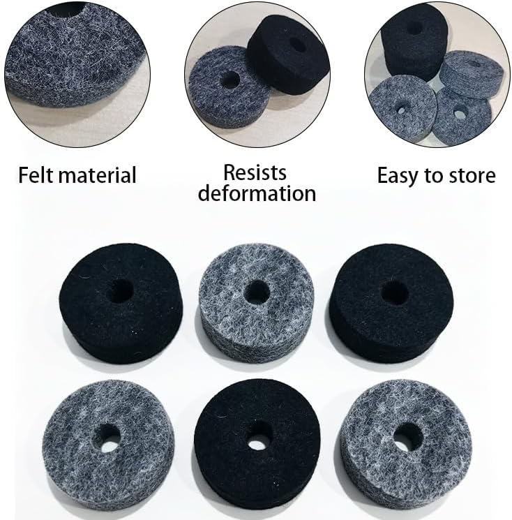 20 Pcs Cymbal Stand Felt Washers, Soft Round Drum Felts Replacement for Drummers, Protect Cymbals & Enhance Sound