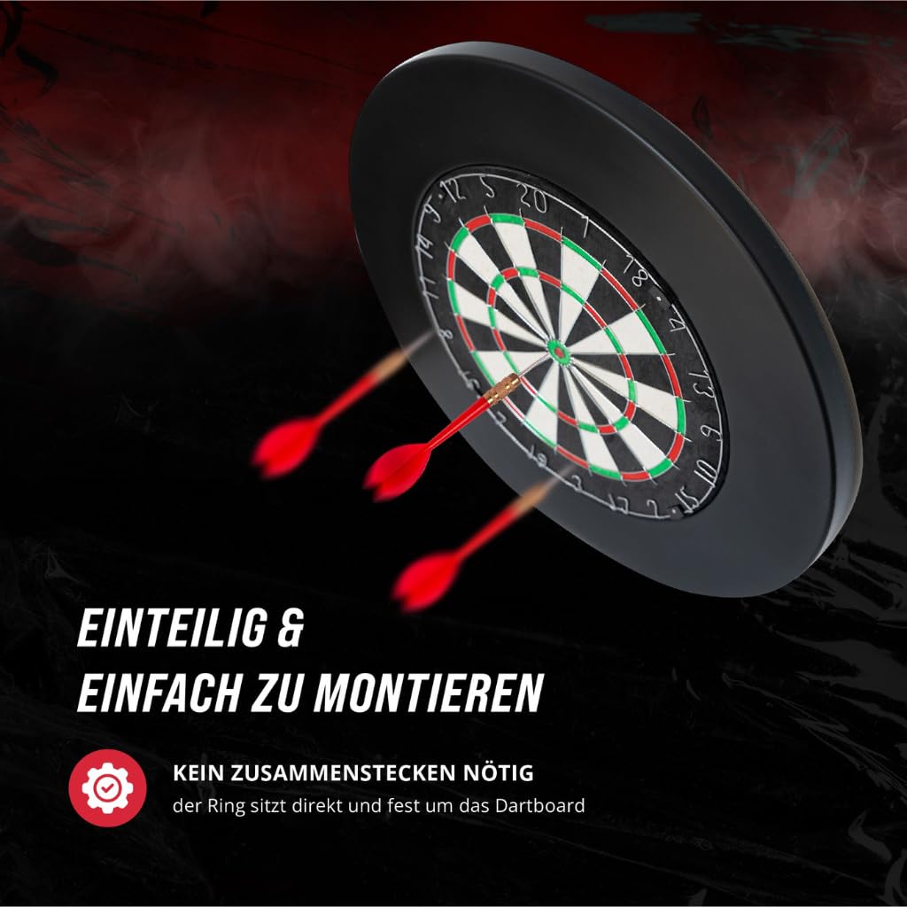 Peakridge® Dartboard Surround – Einteiliger Schutzring für Standard-Dartscheiben, perfekte Passform & Wandschutz
