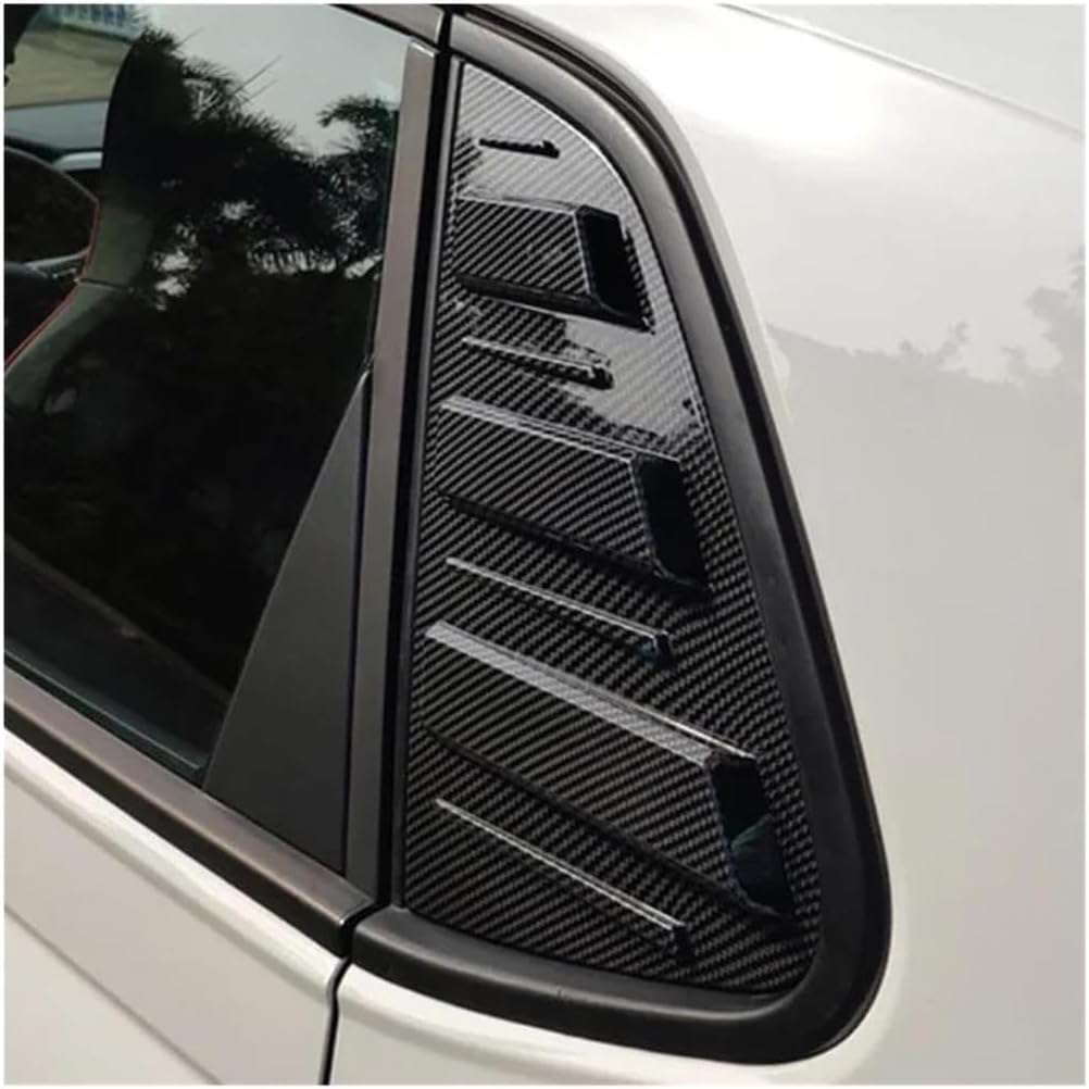 for VW Polo 2019 2020 2021 2022 Car Rear Window Shutter Cover Louver Side Vent Trims ABS Chrome Styling Accessories(Matte Black)