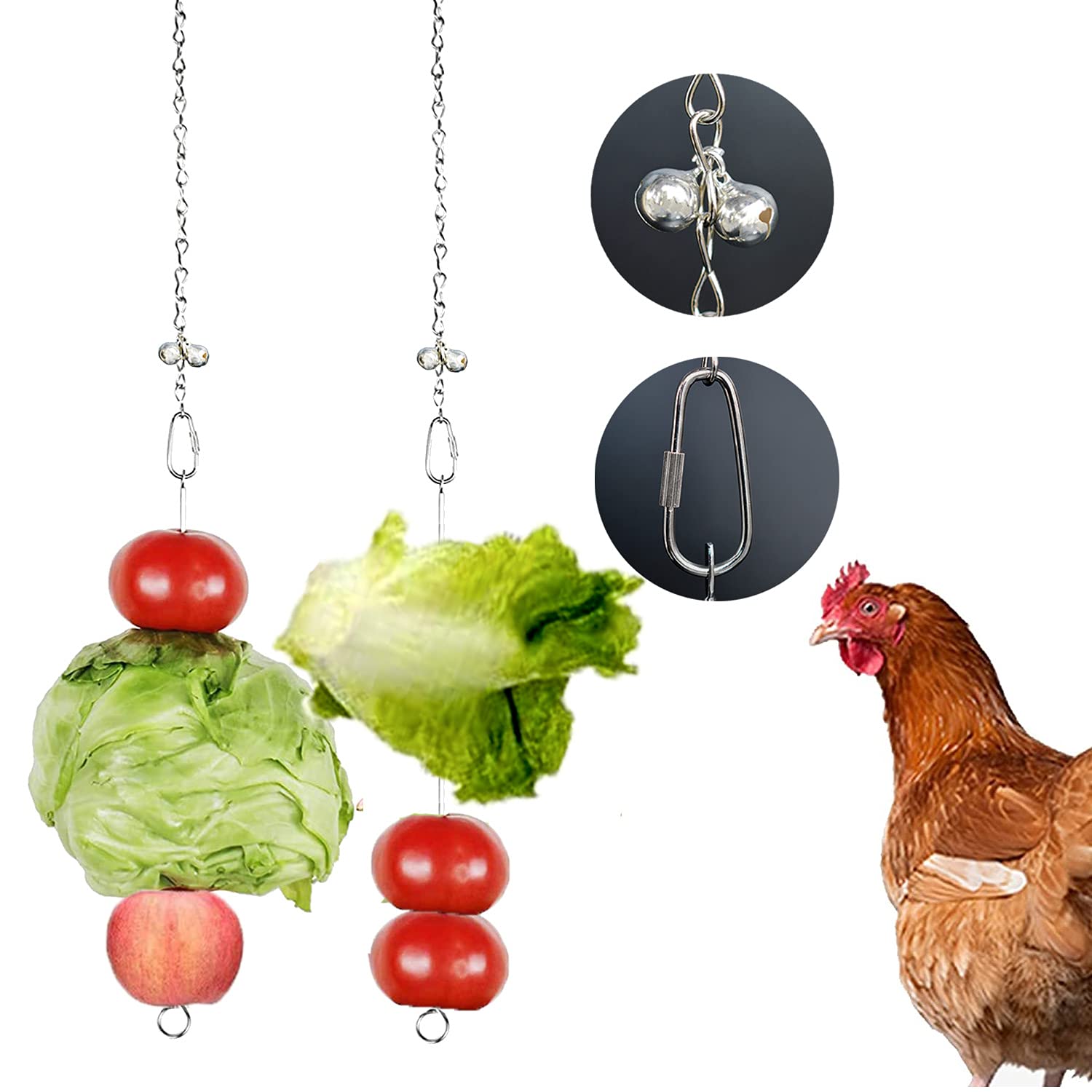 Chicken Veggies Skewer Vegetable Coop Hanging Chicken Feeder Toy for Hen, Rooster, Duck, Poultry