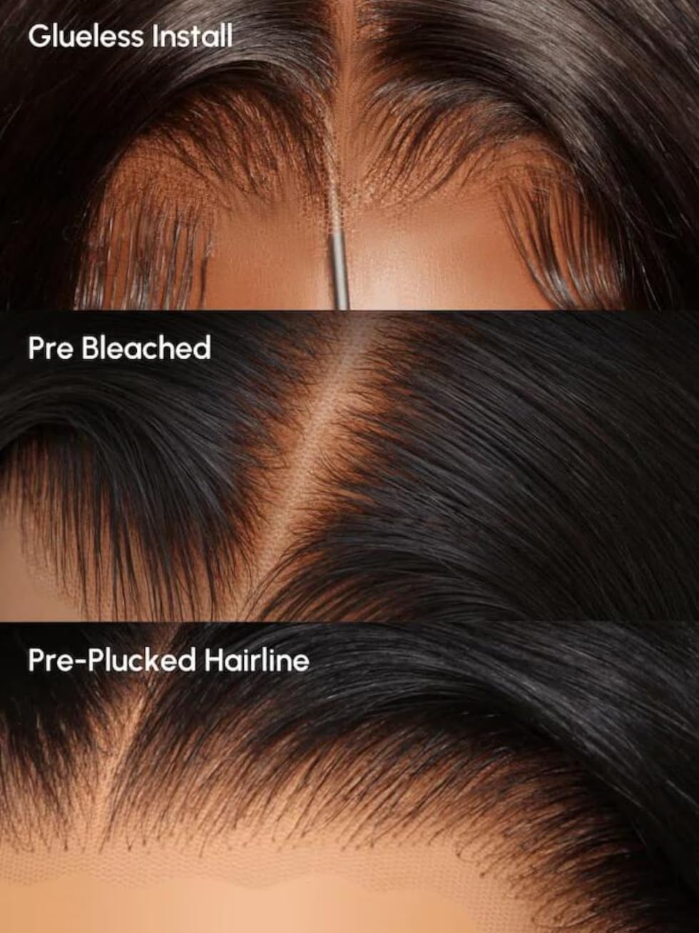 UNICE Bye Bye Knots Glueless Wig Pre Plucked Pre Cut Water Wave 7x5 Lace Front Wigs Human Hair Wet and Wavy Put on and Go Glueless Human Hair Wig 150% Density 24 inch: UNICE Water Wave 7x5 Bye Bye Knots Lace Front Wigs Human Hair with Drawstring Pre Everything Glueless Wig Pre Plucked Pre Cut Bleached Knots Put on and Go Wig Natural Hairline 150% Density 18 inch
