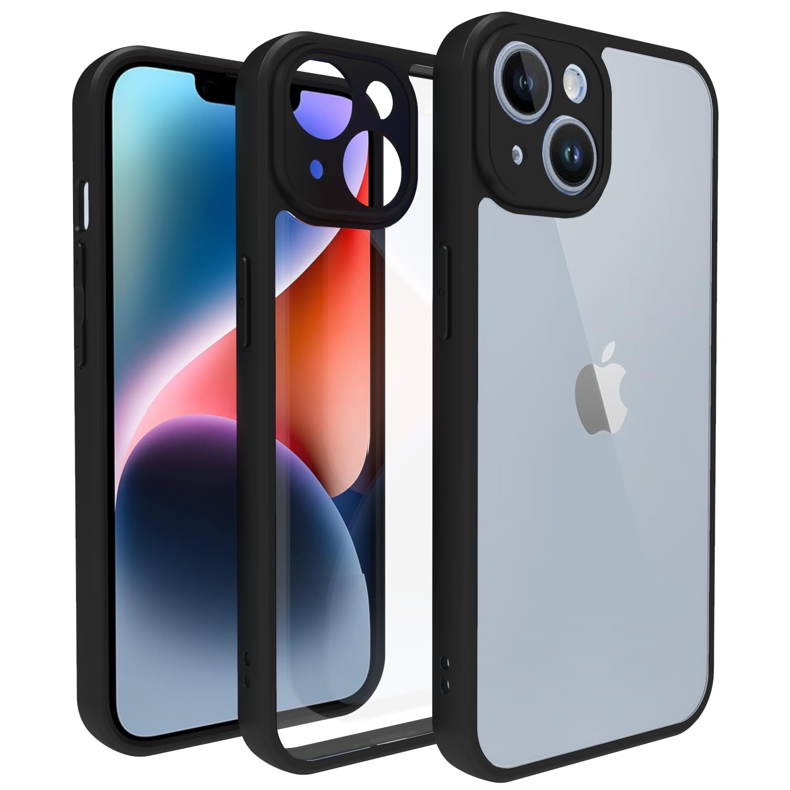 RIGGEAR Shockproof Sleek Hybrid Armor Back Cover Case for iPhone 14 (Clear PC+ Black TPU Bumper) (B0C86BMPVN) Amazon Price History, Amazon Price Tracker
