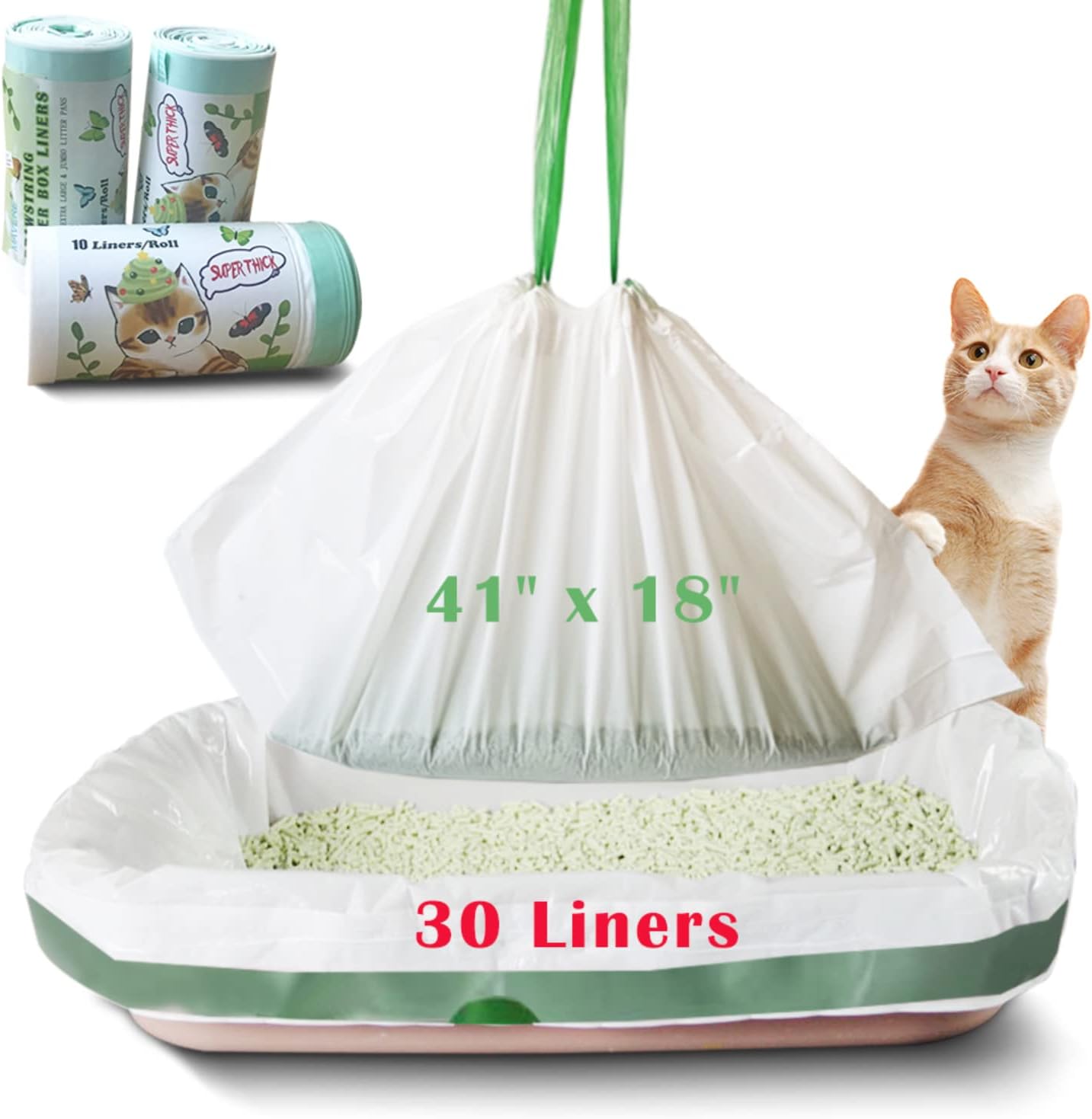 Nature's Miracle Odor Control Jumbo Litter Box Liners, 27