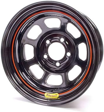 15x7 5x4.5 3.75in BS Black Rolled Wheel