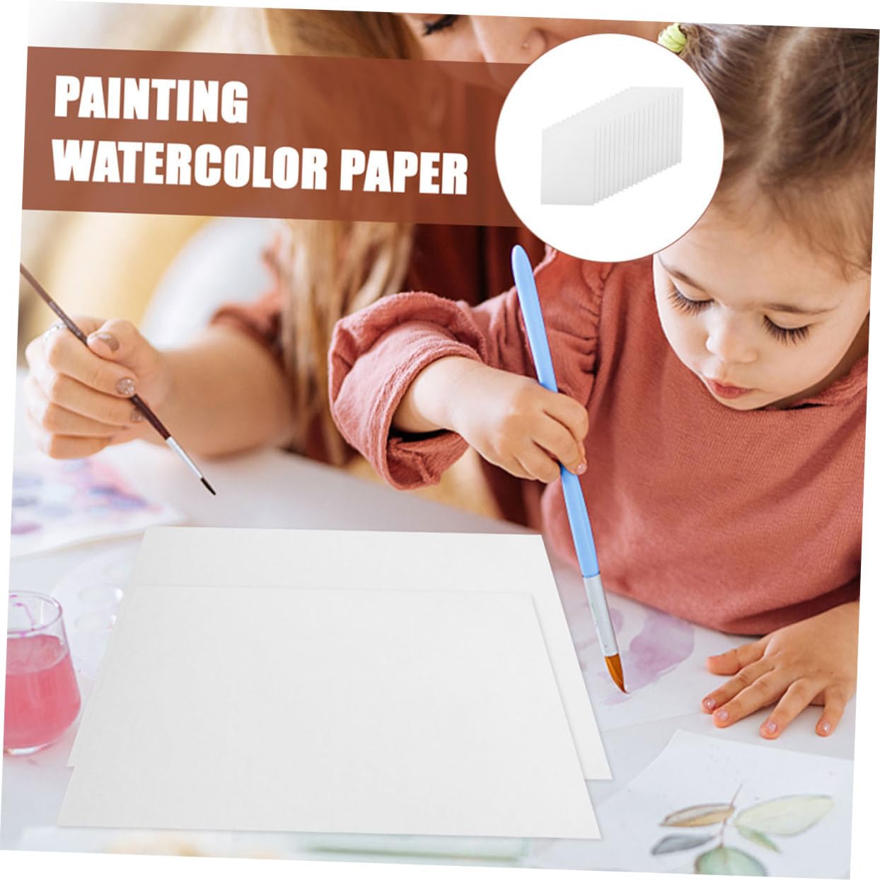 Weißes Aquarellpapier 100 Blatt, 160g, Künstlerpapier | 8k-format, Rauer Strich, Dicke Ausführung, Papier für Wasserfarben und Maltechniken