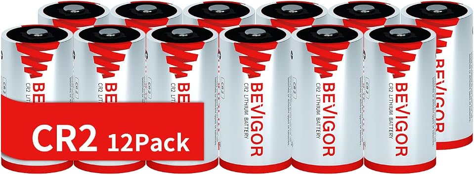BEVIGOR CR2 3V Lithium Battery 12 Pack, 900mAh Camera CR2 Battery, CR2 Lithium Batteries Video and Cameras, Range Finders, Memory Backup and More, Non-Rechargeable