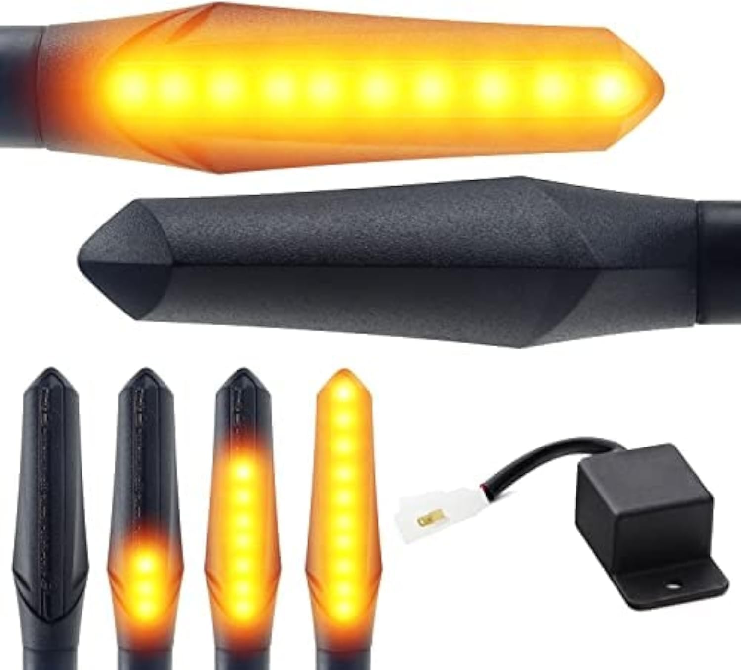 Area1 Motorcycle LED Indicator E-Approved Running Light Effect 2 Pieces/M8 + LED Relay for e.g. 790 Duke 390 Duke 690 SMC/R MT07 MT09 MT125 Z900 Z650 Z500 Z125 CMX CB Hornet SV650 GSXS R12 S10 000 F750GS R1250GS