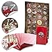 Logbuch-Verlag 24 bolsas de papel rojo 7 x 4 x 20,5 cm + 24 pegatinas con números 1 a 24 motivos navideños para hacer un Calendario de Adviento apto para alimentos