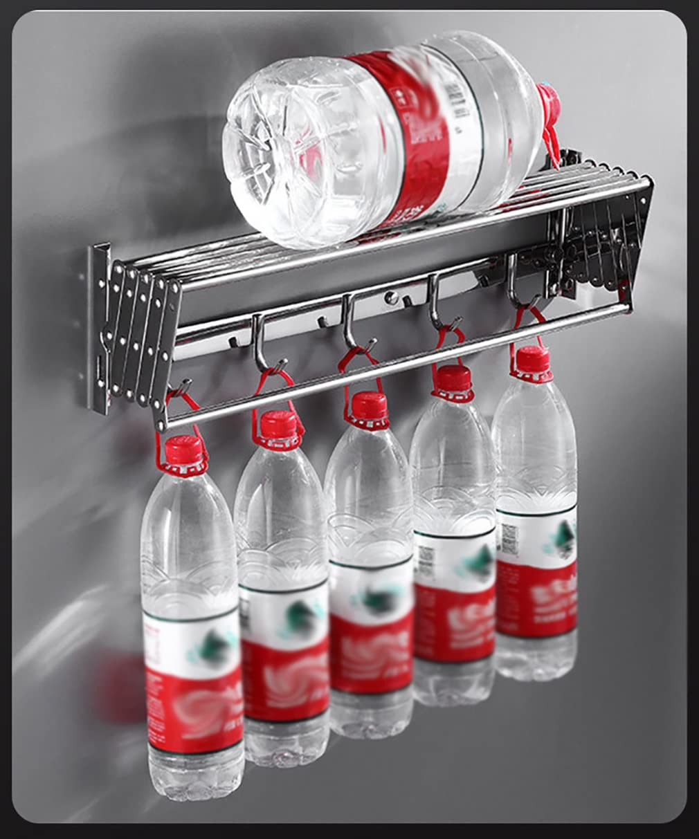 Suszenie Stojak Teleskopowy Składany Stojak Na Pranie Akordeonowy Wieszak Na Ręczniki Balkon,Pralnię,Łazienkę,Taras I Sypialnię (Color : Silver, Size : 60cm)