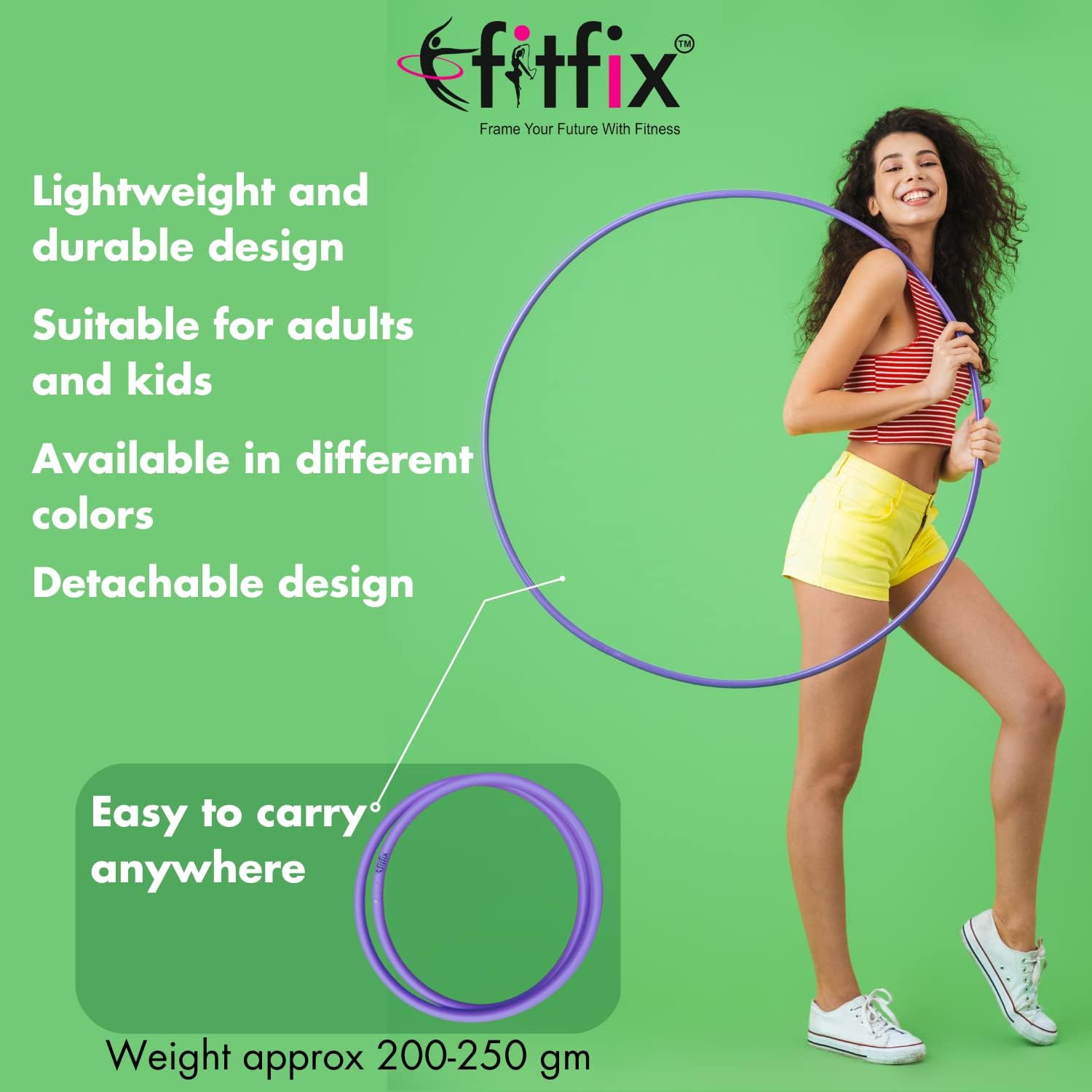 FitFix® 30-Inch Collapsible Hoop: Portable Fitness for All Ages - Lightweight, Durable Exercise Hoop with Carry Bag - Perfect for Exercise, Yoga, and Travel - Suitable for Ages 10 and Up 4