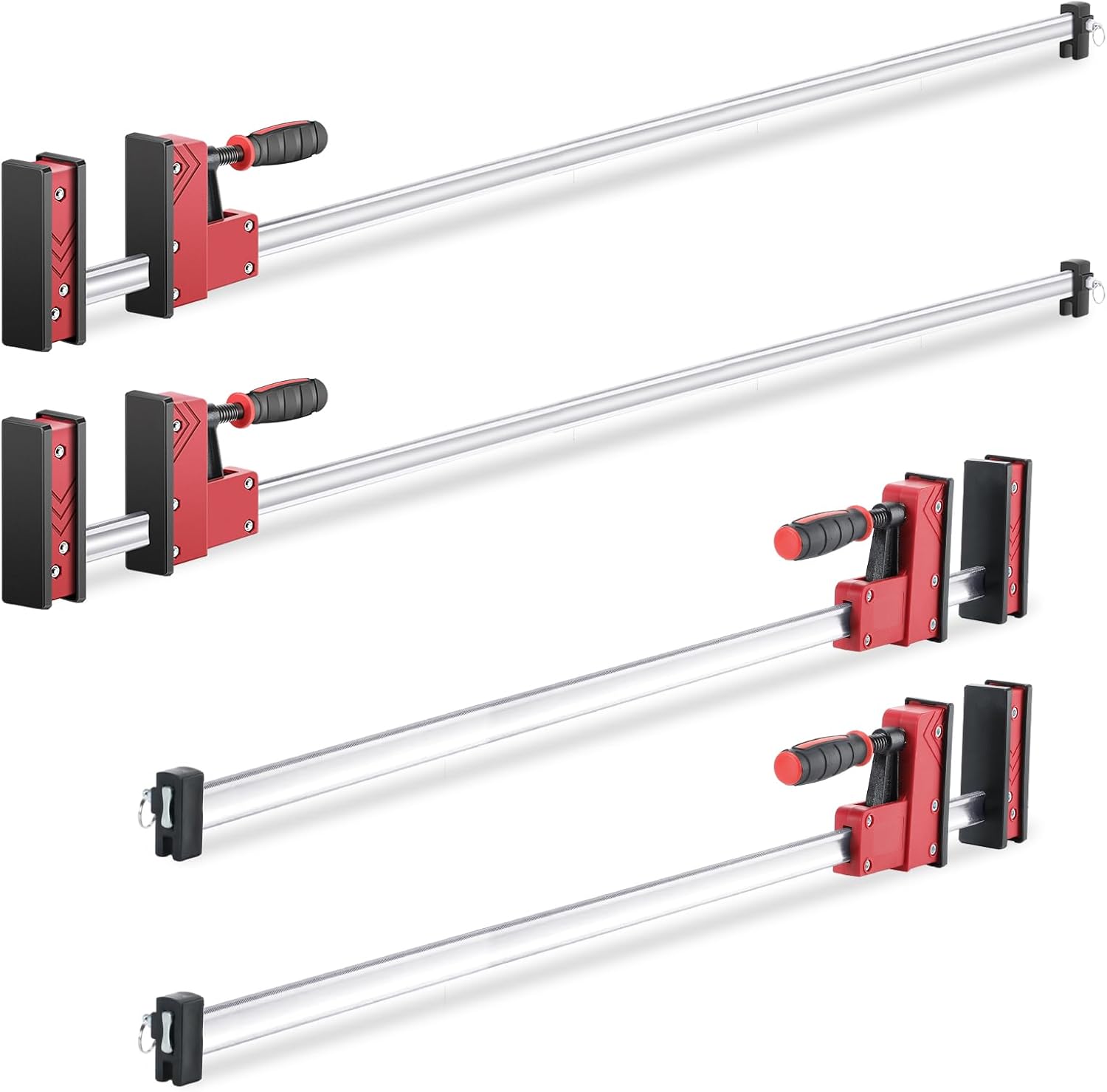 4 Pcs 48 Inch 24 Inch Bar Clamps for Woodworking Parallel Jaw Bar Clamp Set Carbon Steel F Clamp Wood Clamps Tools for Woodworking Cabinetry Case Metal DIY Working 4 48 Inch, 24 Inch