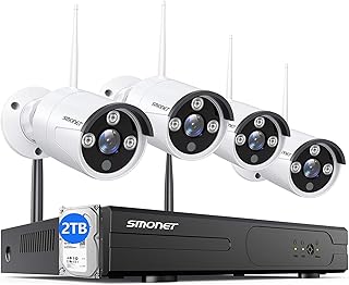 【2023 Newest】 SMONET 3MP Wireless Security Camera Systems(2TB Hard Drive),8CH H.265 1296P Home Video Surveillance System,4pcs 3MP Indoor Outdoor IP Cameras,P2P WiFi NVR Kits,Free APP,Night Vision