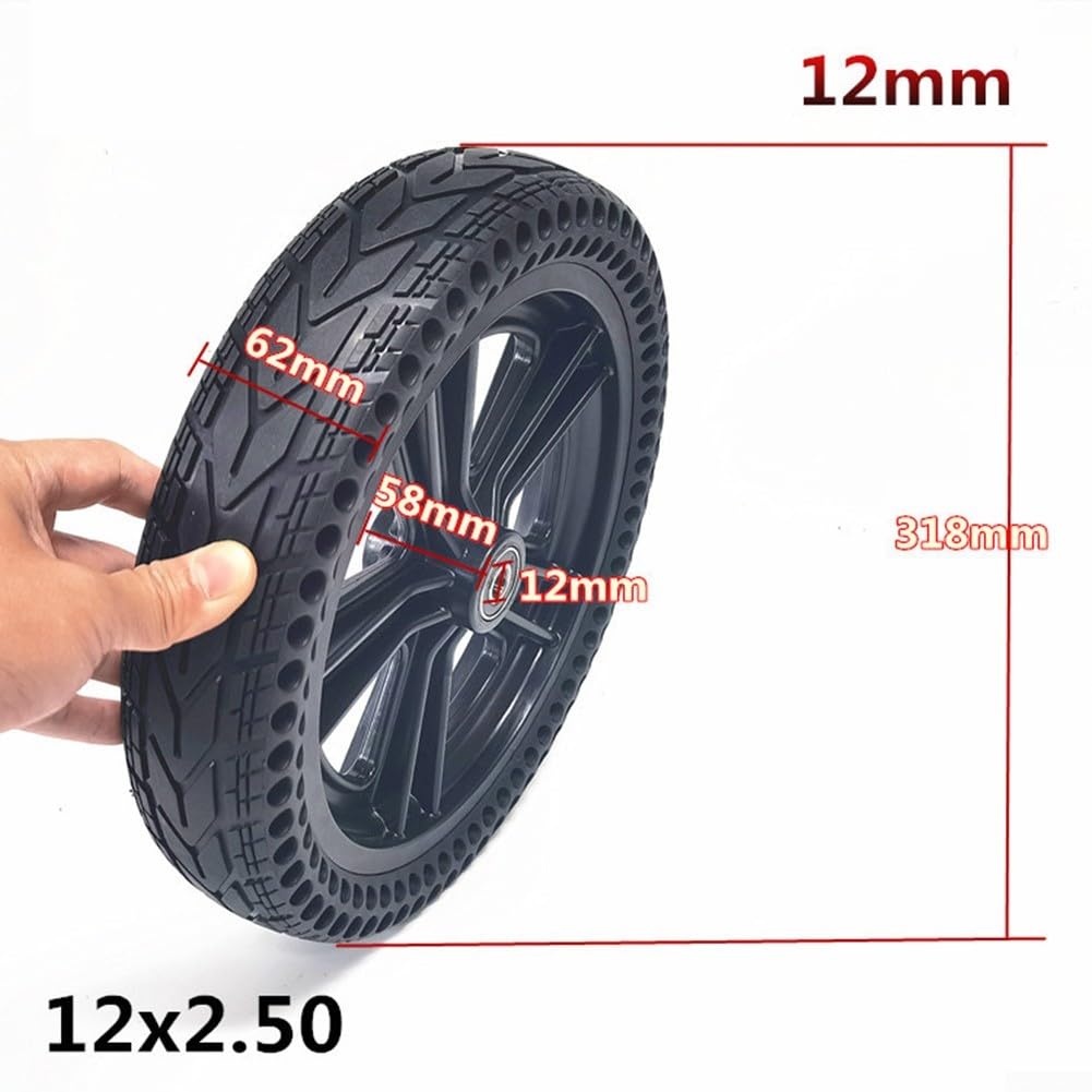 Pneu sans chambre à air 12" 12 5x2 50 pour véhicules électriques et roues de fauteuil roulant avec caoutchouc anti-usure et adhérence améliorée