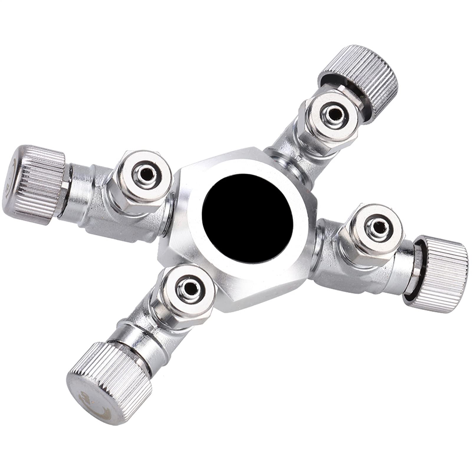 Régulateur de séparateur de CO2 de réservoir de Poissons, Valve à Aiguille précise d'aquarium d'alliage d'aluminium pour Le réservoir de CO2 d'usine d'aquarium(4 Voies)