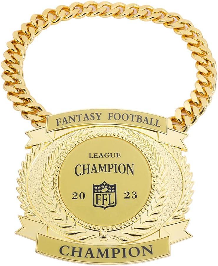 Fantasy Football Championship Chains Award, Champ Chains Award Winner Prize Trophy, 7-3/4″ x 7″ Large Champ Medal
