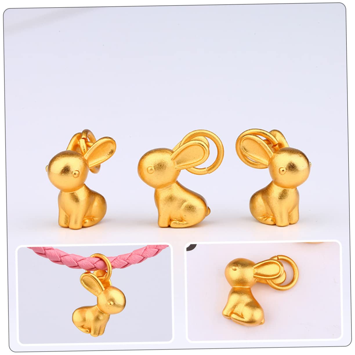 SHINEOFI 60piezas Colgantes De Conejo De Dorada Para Joyería Charm De Conejo Para Pulseras y Llaveros Decoraciones Para Manualidades