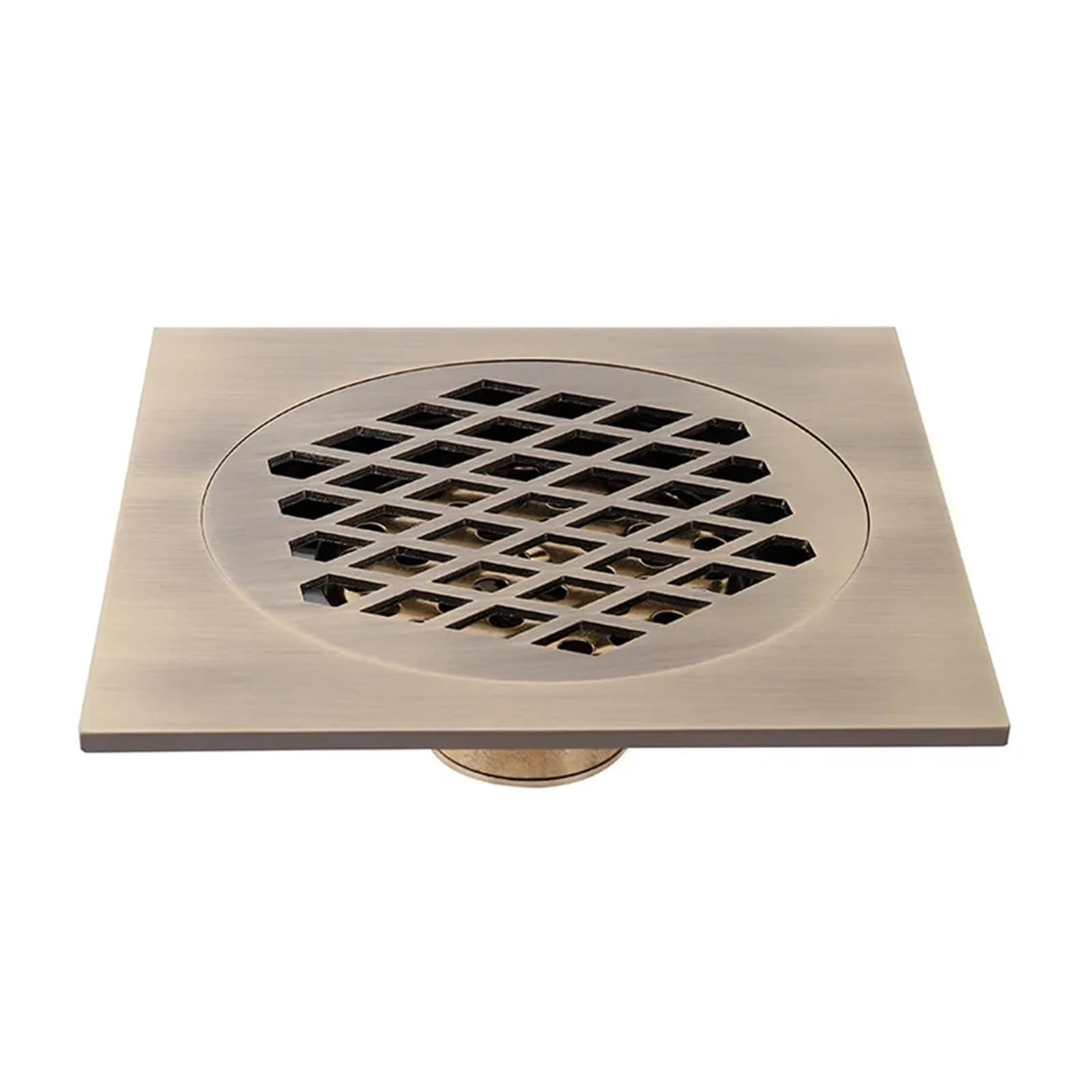 Square Floor Drain Brass Bronze Bathroom Shower Room Waste(Bronze)