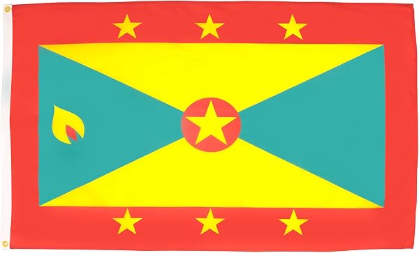 AZ FLAG - Grenada Flag - 2x3 Ft - 100D Polyester Grenadian Banner with Two Metal Grommets - Fade Resistant - Vivid Colors - 2' x 3' Feet - 90x60 Cm - 1
