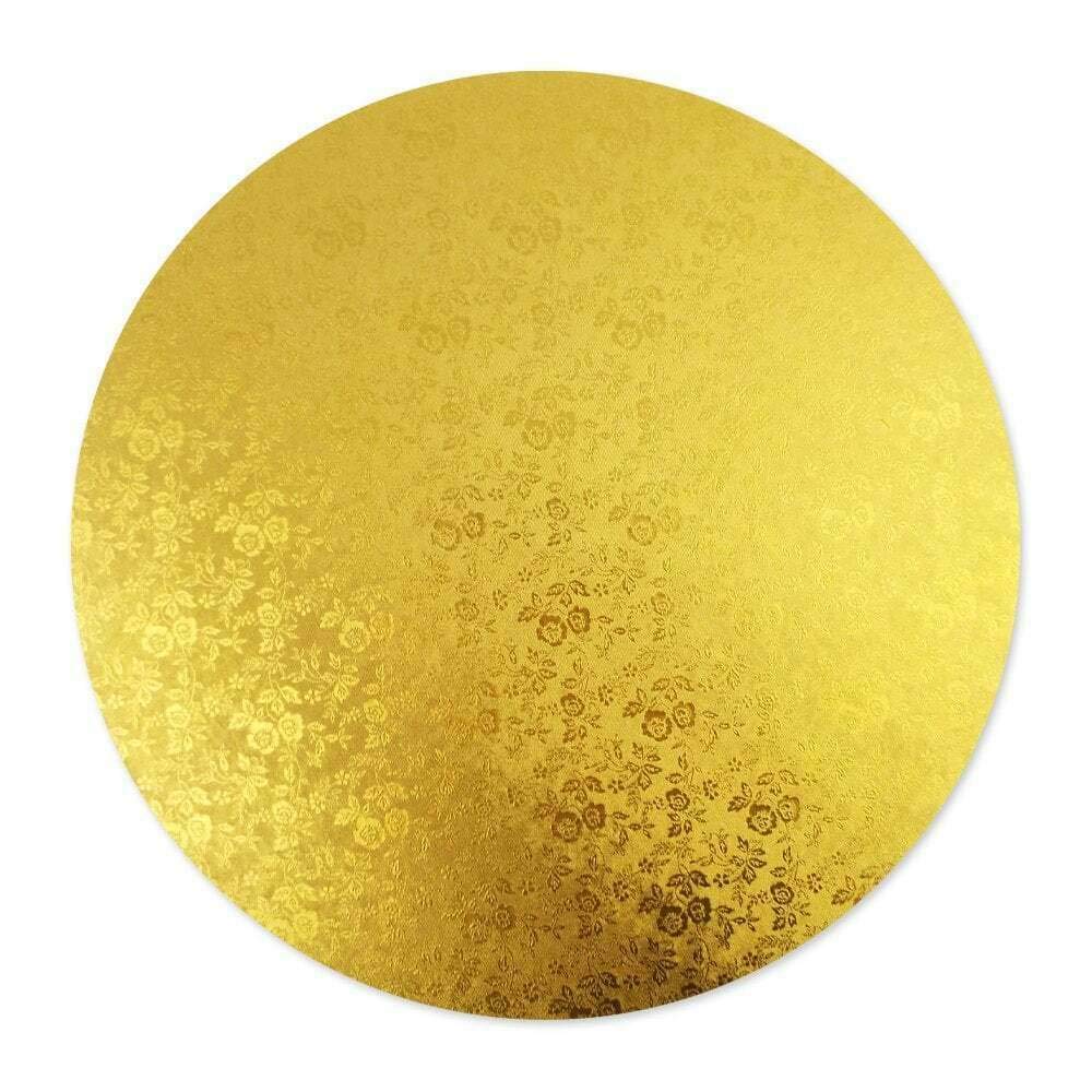 TRTO 1Pcs 22MM Gold Color Cake Boards Round Drum Single Boards Easy to Use and Cleans