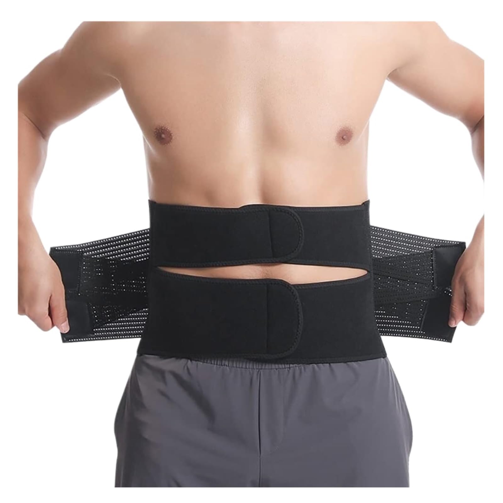 Fascia Lombare Cintura Di Supporto Lombare Regolabile, Cintura Di Supporto Traspirante Per La Vita, Cintura Di Decompressione Lombare Per La Parte Bassa Della Schiena Fascia Schiena Lombare(Black,S)