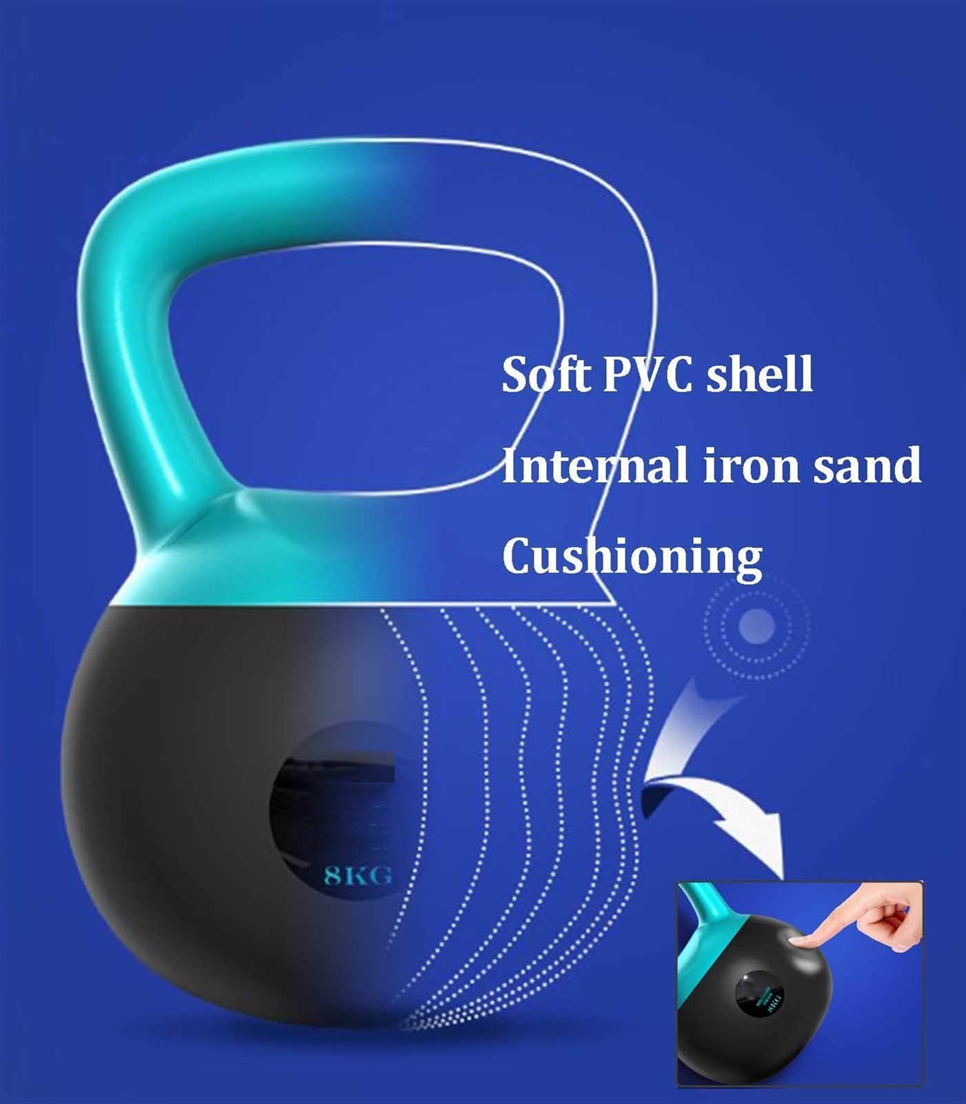 Kettlebell Kettlebell del Fitness Morbido, Palestra per La Casa Peso della Formazione della Forza Professionale, Guscio Morbido del PVC Anti-collisione, 8kg / 12 kg / 16 kg (Size : 12KG/26LB)