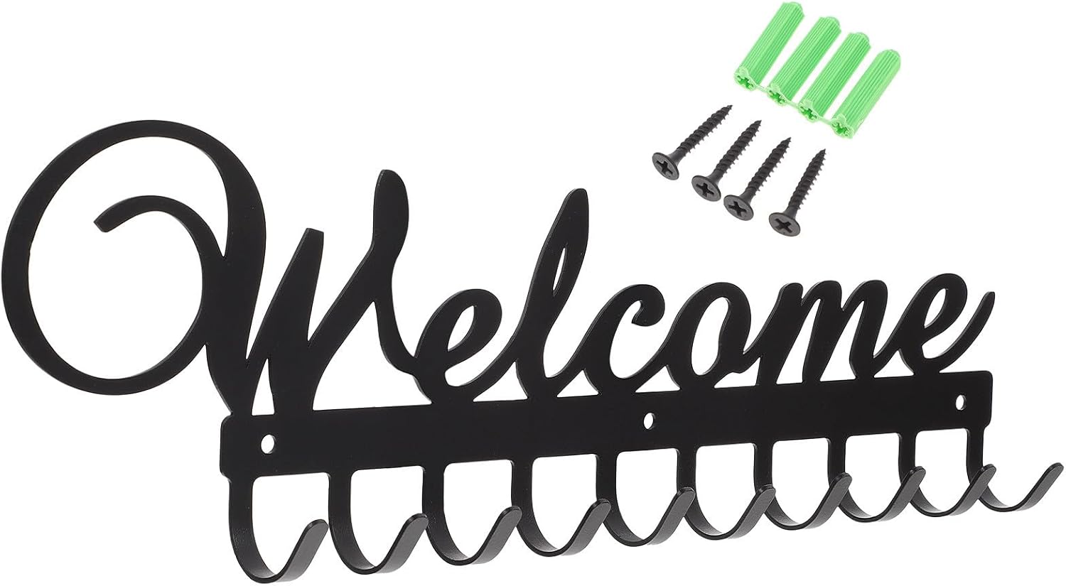 jojofuny Iron Art Key and Coat Hanger Rack, Wall-Mounted Decorative Sundries Hook for Entryway, No-Drill Storage Hook for Clothes, Hats, and Keys in Home Organization