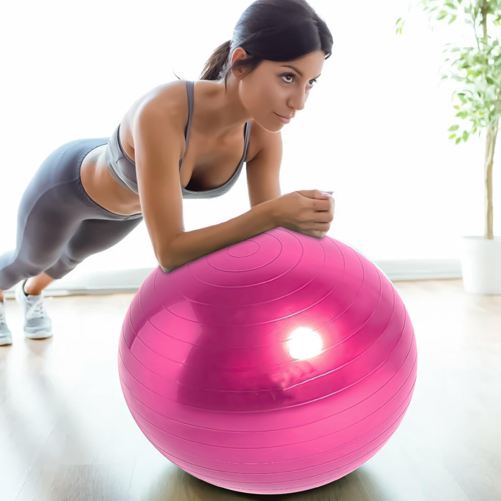Piłka do ćwiczeń, piłka fitness z pompką, 24 x 14 x 10 cm wytrzymała konstrukcja, sprzęt zapobiegający rozerwaniu do treningu stabilności rdzenia, równowagi, rozciągania, pilatesu i porodu